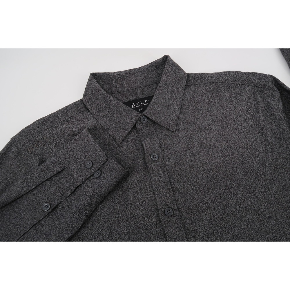 BYLT Vista Shirt Mens Medium Gray Charcoal Long Sleeve Button Up Premium Basics - Picture 1 of 11